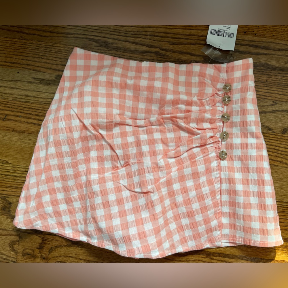 Pink Gingham Skort